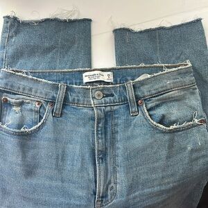 Abercrombie & Fitch A&F Ankle Straight Ultra High Rise Denim Jeans
